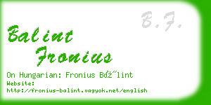 balint fronius business card